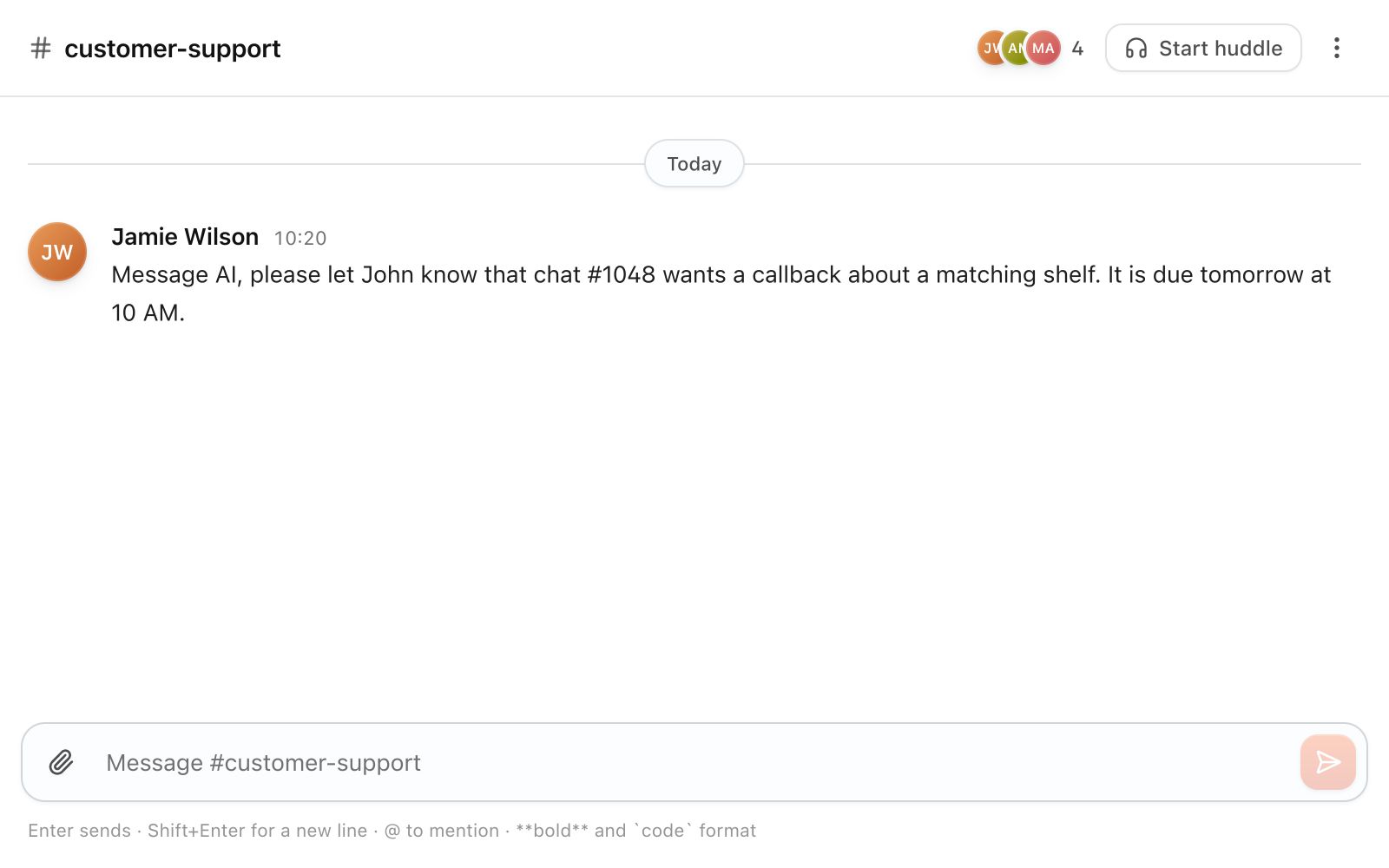 Message Team: Ask for a teammate’s help